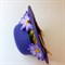 Шляпка-заколка фиолетовая с фиолетовыми ромашками - фото 9777