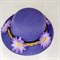 Шляпка-заколка фиолетовая с фиолетовыми ромашками - фото 9778
