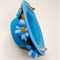 Шляпка-заколка голубая с голубыми ромашками - фото 9795
