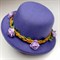 Шляпка-заколка фиолетовая с фиолетовыми розочками - фото 9805