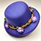Шляпка-заколка фиолетовая с фиолетовыми розочками - фото 9806