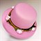 Шляпка-заколка светло-розовая с розовыми розочками - фото 9813