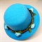 Шляпка-заколка голубая с голубыми розочками - фото 9822