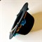 Шляпка-заколка черная с голубыми розочками - фото 9827