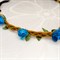 Повязка ободок для волос с цветочками,светло-синие розочки - фото 9861