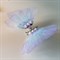 Бабочка на заколке, порхающая бабочка, нежно-голубая - фото 9906
