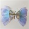 Бабочка на заколке, порхающая бабочка, нежно-голубая - фото 9907