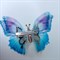 Бабочка на заколке, порхающая бабочка, синяя - фото 9911