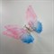 Бабочка на заколке, порхающая бабочка, розовая с голубым - фото 9913