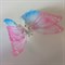 Бабочка на заколке, порхающая бабочка, розовая с голубым - фото 9915