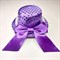 Шляпка заколка с пайетками бусинами и бантом, фиолетовая - фото 9923