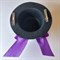 Шляпка заколка с пайетками бусинами и бантом, фиолетовая - фото 9924