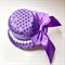 Шляпка заколка с пайетками бусинами и бантом, фиолетовая - фото 9925