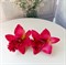 Комплект двух заколок "Тропический цветок Орхидея", малиновый - фото 9986